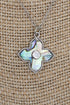 Cubic Zirconia Coastal Clover Silvertone Necklace