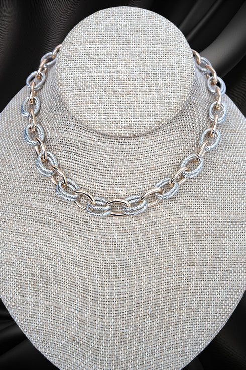 Elevated Essential Two-Tone Link Necklace