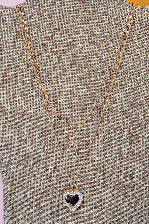 Sealed with Love Crystal & Goldtone Layered Necklace