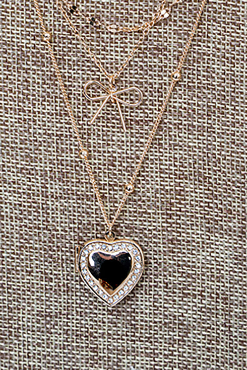 Sealed with Love Crystal & Goldtone Layered Necklace