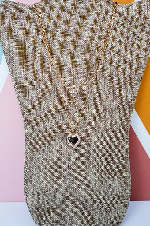 Sealed with Love Crystal & Goldtone Layered Necklace