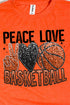 Faux Sequin Peace Love Basketball Transfer Unisex Blend Tee