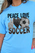 Faux Sequin Peace Love Soccer Transfer Unisex Blend Tee