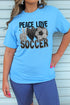 Faux Sequin Peace Love Soccer Transfer Unisex Blend Tee