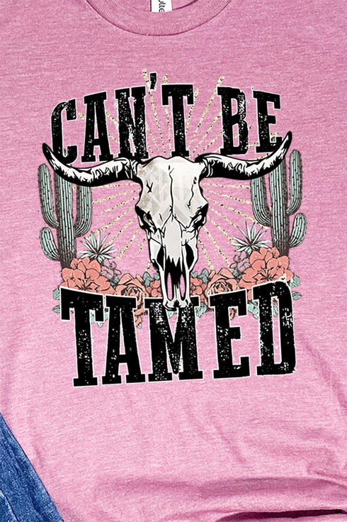 Steer Skull Can't Be Tamed Unisex Blend Tee