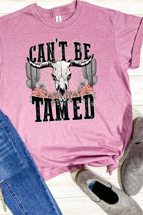 Steer Skull Can't Be Tamed Unisex Blend Tee