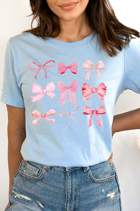 Coquette Pink Ribbon Bows Unisex Blend Tee