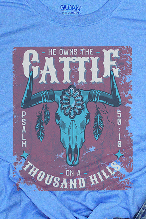 Cattle On A Thousand Hills Steer Unisex Dri-Power Poly Tee