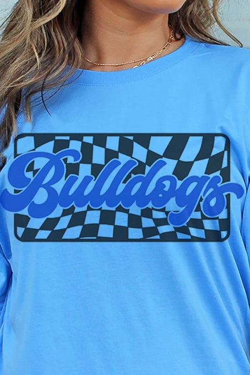 Checkered Bulldogs Royal Unisex Dri-Power Poly Tee