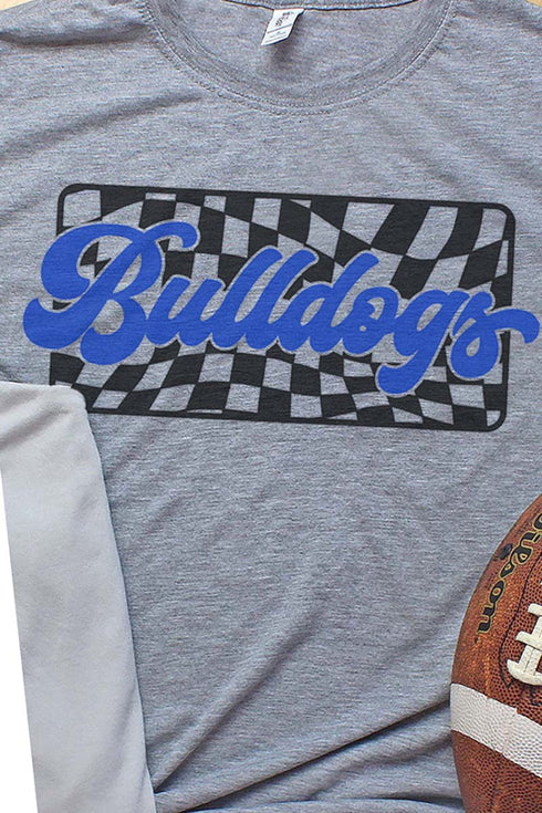 Checkered Bulldogs Royal Unisex Dri-Power Poly Tee