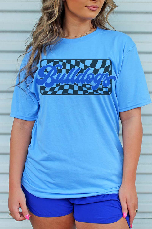 Checkered Bulldogs Royal Unisex Dri-Power Poly Tee