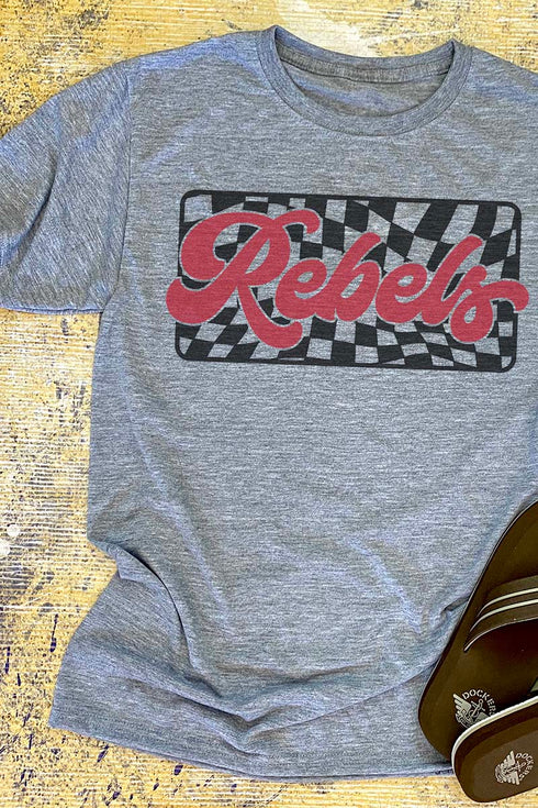 Checkered Rebels Red Unisex Dri-Power Poly Tee