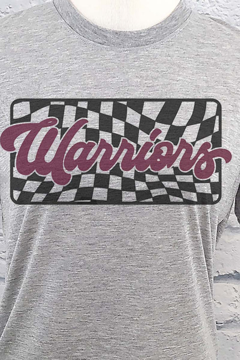 Checkered Warriors Maroon Unisex Dri-Power Poly Tee