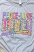 Leopard Peace Love Teach Unisex Dri-Power Poly Tee