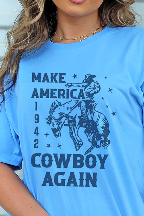 Navy Make America Cowboy Again Unisex Dri-Power Poly Tee