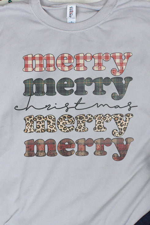 Stacked Merry Christmas Unisex Dri-Power Poly Tee