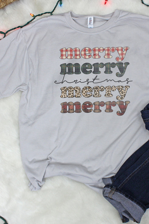 Stacked Merry Christmas Unisex Dri-Power Poly Tee