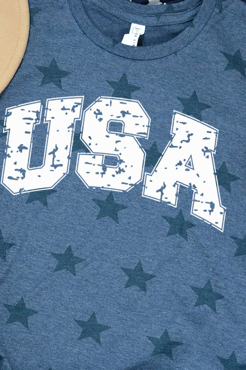 Youth Distressed USA Unisex Five Star Tee