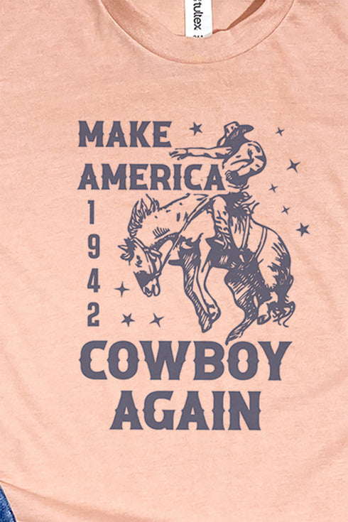 Navy Make America Cowboy Again Unisex Poly-Rich Blend Tee