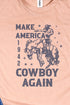 Navy Make America Cowboy Again Unisex Poly-Rich Blend Tee