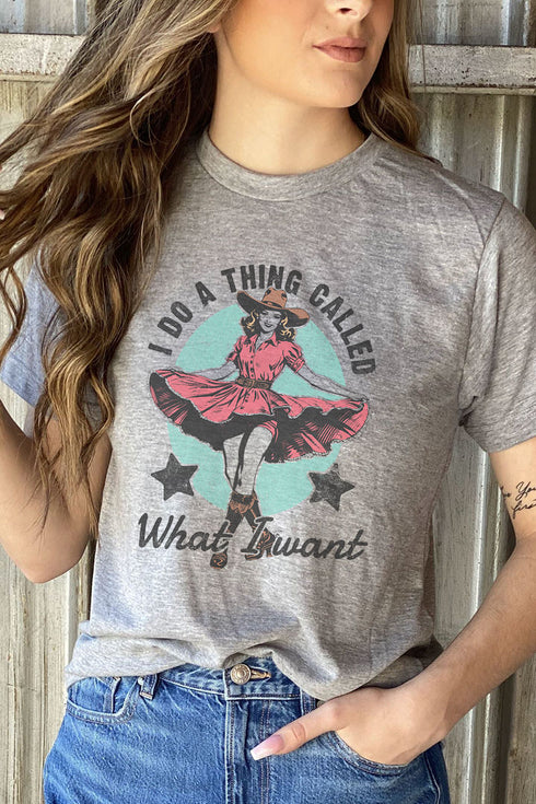 What I Want Cowgirl Unisex Poly-Rich Blend Tee