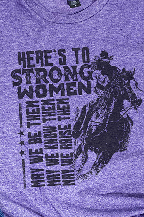 Here's To Strong Women Unisex Poly-Rich Blend Tee