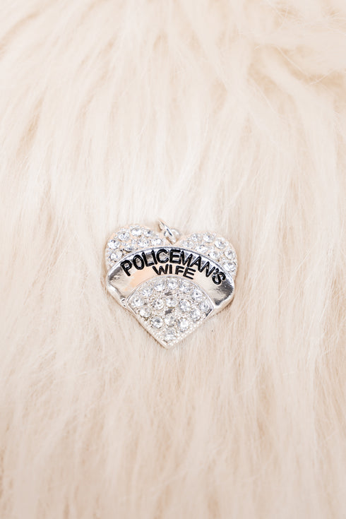 Policemans's Wife Crystal Heart Pendant
