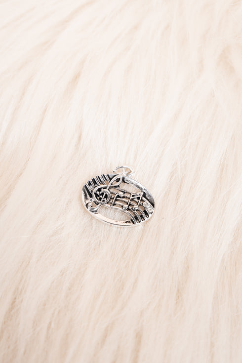 Music Notes Silvertone Pendant