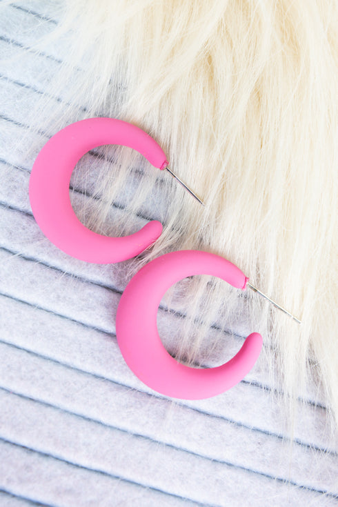 Cotton Candy Cutie Rose Hoop Earrings