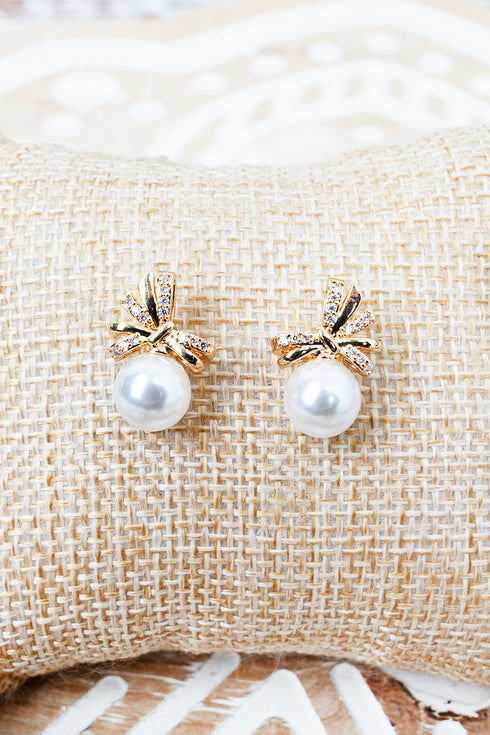 Cubic Zirconia Whispered Elegance Goldtone Earrings