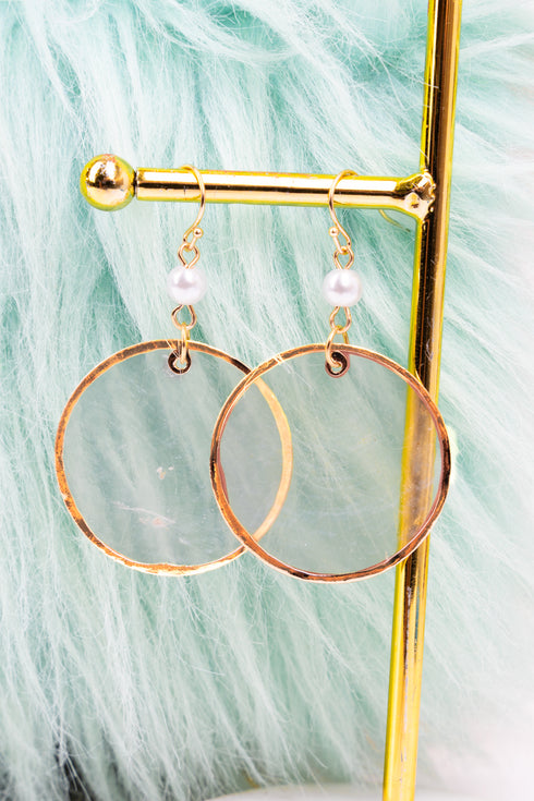 White Shell Goldtone Earrings