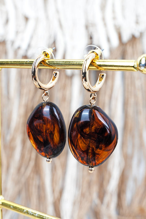 Moonlight Glow Goldtone Hoop Earrings