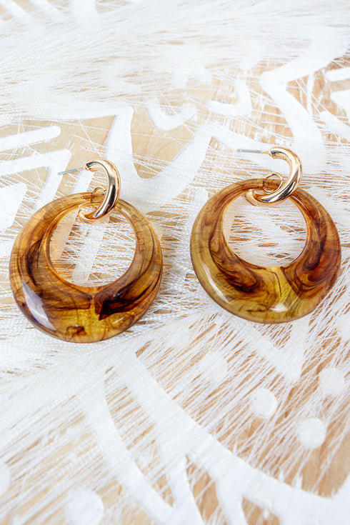Amber Smoke & Mirrors Goldtone Hoop Earrings