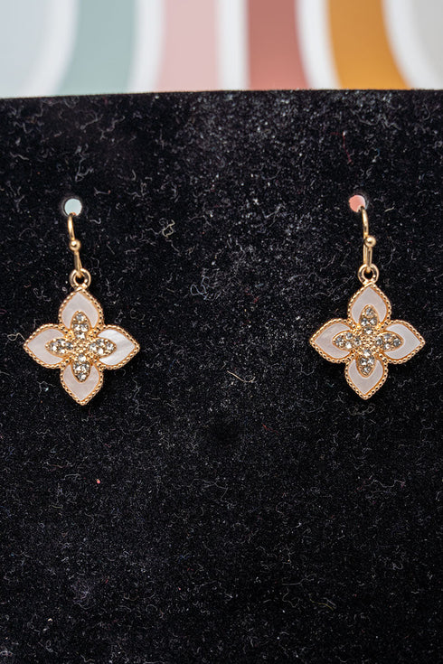 Whispering Fleur Goldtone Earrings