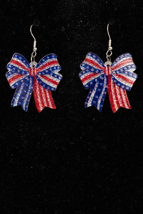 Crystal Avenue Red, White & Bow Earrings