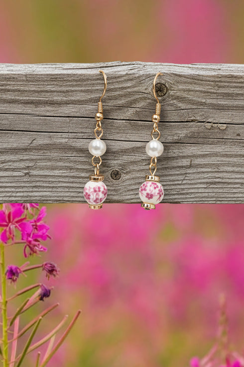 Pink Bloom & Ballad Goldtone Earrings