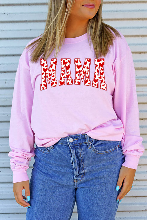 All The Hearts Mama Red Unisex Dri-Power Long-Sleeve 50/50 Tee