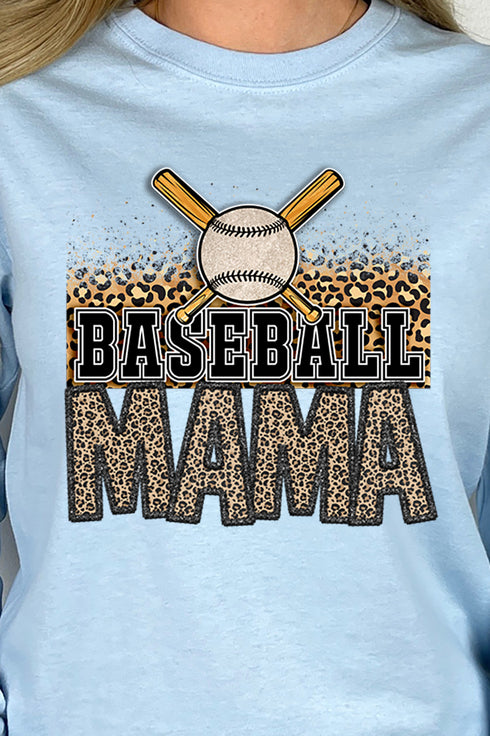 Leopard Baseball Mama Unisex Dri-Power Long-Sleeve 50/50 Tee