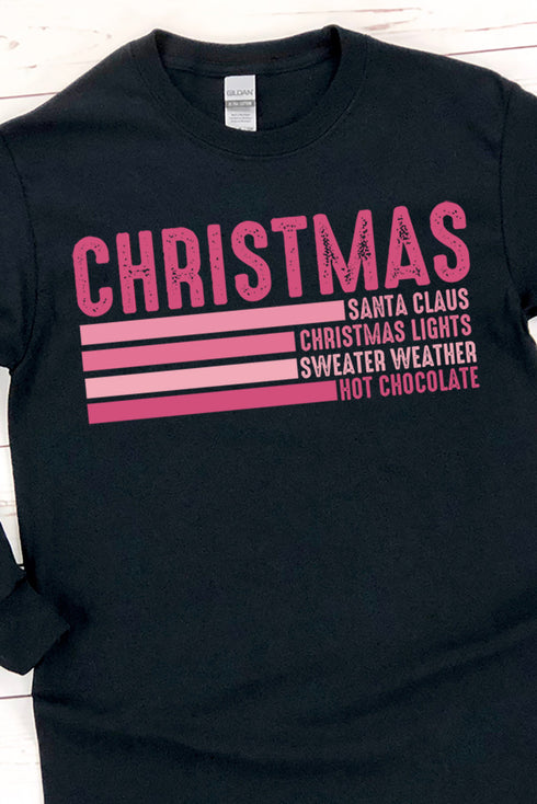 Pink Christmas List Unisex Dri-Power Long-Sleeve 50/50 Tee