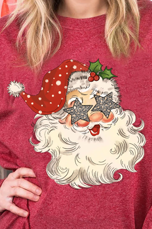 Star Eyes Santa Unisex Dri-Power Long-Sleeve 50/50 Tee