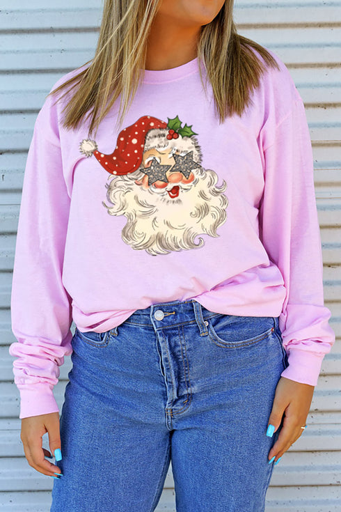 Star Eyes Santa Unisex Dri-Power Long-Sleeve 50/50 Tee