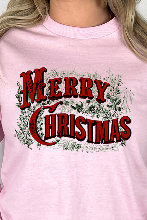 Vintage Merry Christmas Unisex Dri-Power Long-Sleeve 50/50 Tee