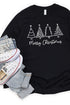 White Merry Christmas Tree Unisex Dri-Power Long-Sleeve 50/50 Tee
