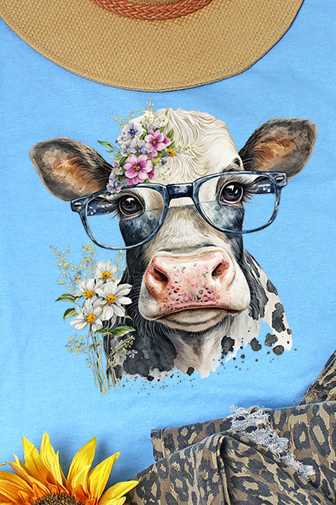 Fancy Glasses Cow Dri-Power 50/50 Tee