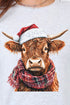 Santa Highland Cow Unisex Dri-Power Long-Sleeve 50/50 Tee
