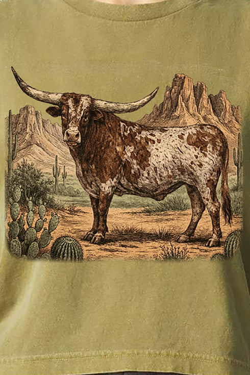 Desert Monarch Longhorn Women's Garment-Dyed Heavyweight Muscle Tee