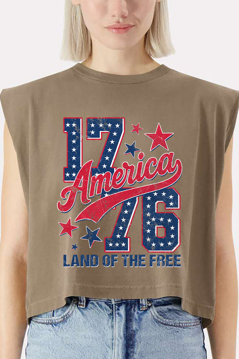 1776 Retro Women's Garment-Dyed Heavyweight Muscle Tee