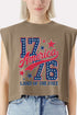 1776 Retro Women's Garment-Dyed Heavyweight Muscle Tee