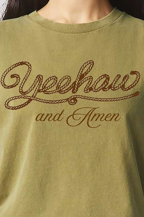 Yeehaw & Amen Women's Garment-Dyed Heavyweight Muscle Tee