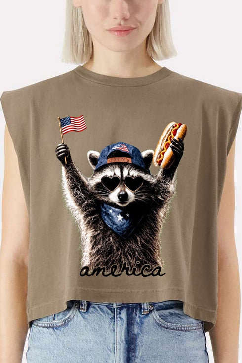 America's Backyard BBQ Bandit Women's Garment-Dyed Heavyweight Muscle Tee